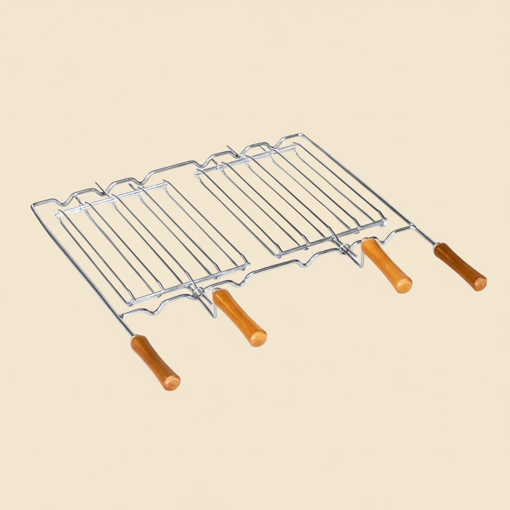 Doppelrost Linea – Fisch & Grillgut – Stahl oder Edelstahl – 2 Mini-Roste inklusive (58x38 / 78x38)