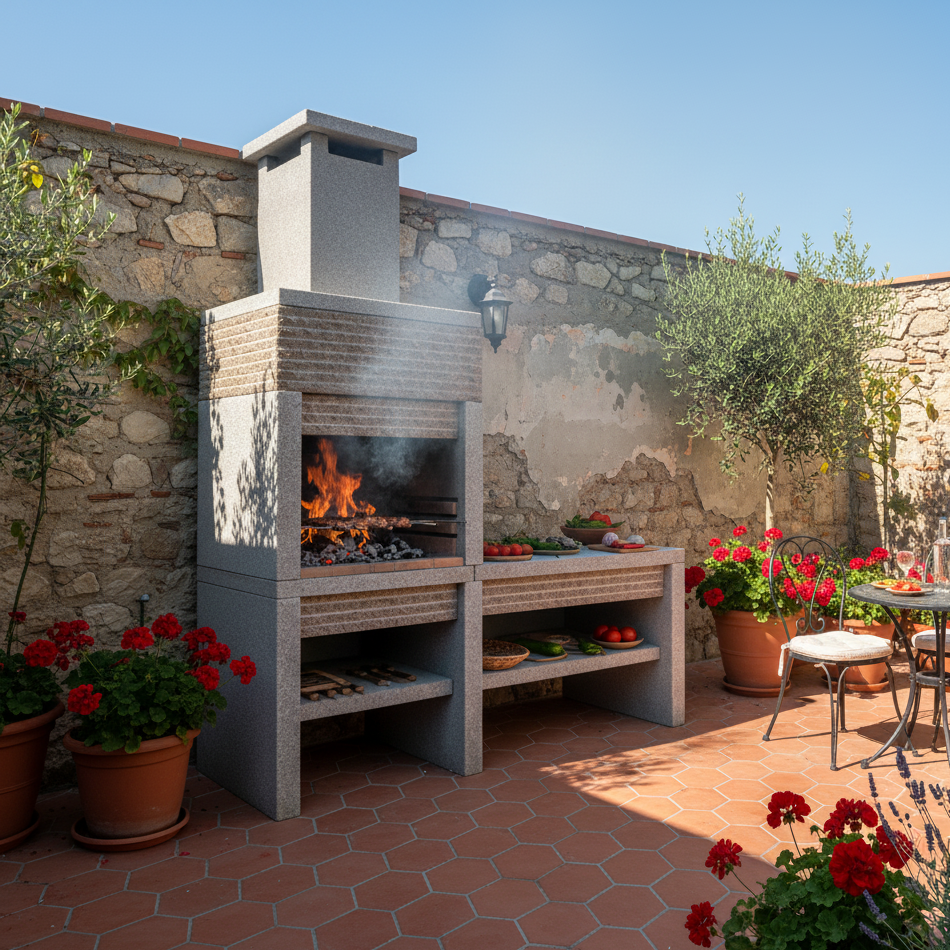 Granito 24 – Granit-Außenküche mit Spülbecken und 70 cm Grill