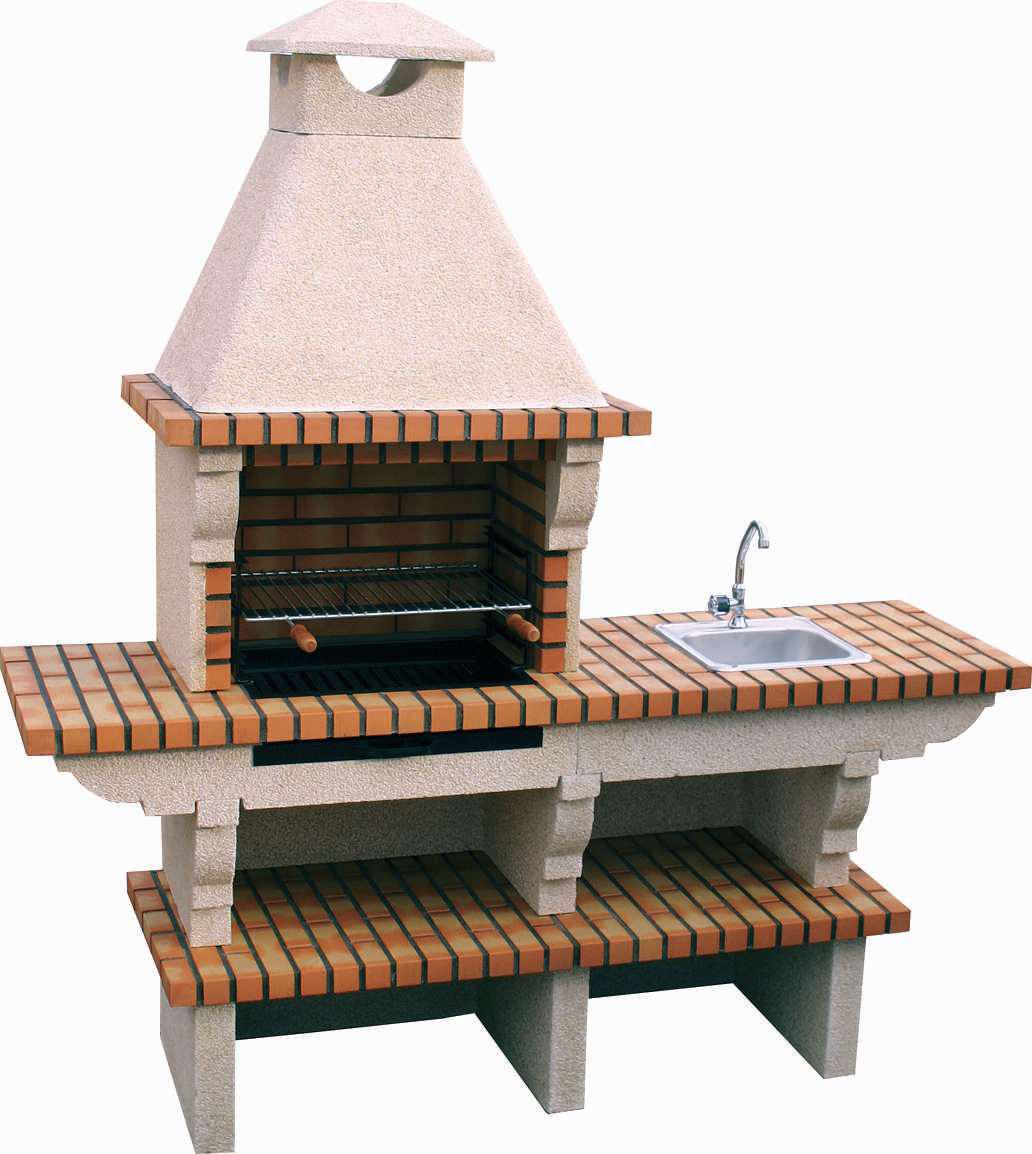 TerraCotto 121 Ziegelgrill – mit Edelstahlspüle & Tisch