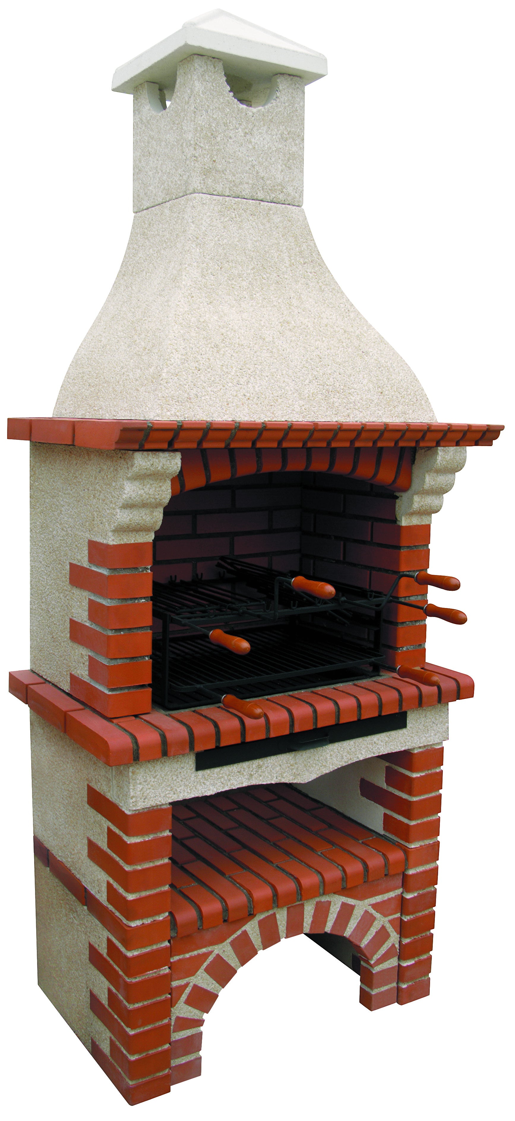 Calabria 105 – Traditioneller Grill aus Ziegel und gegossenem Stein – 60 cm Grillrost