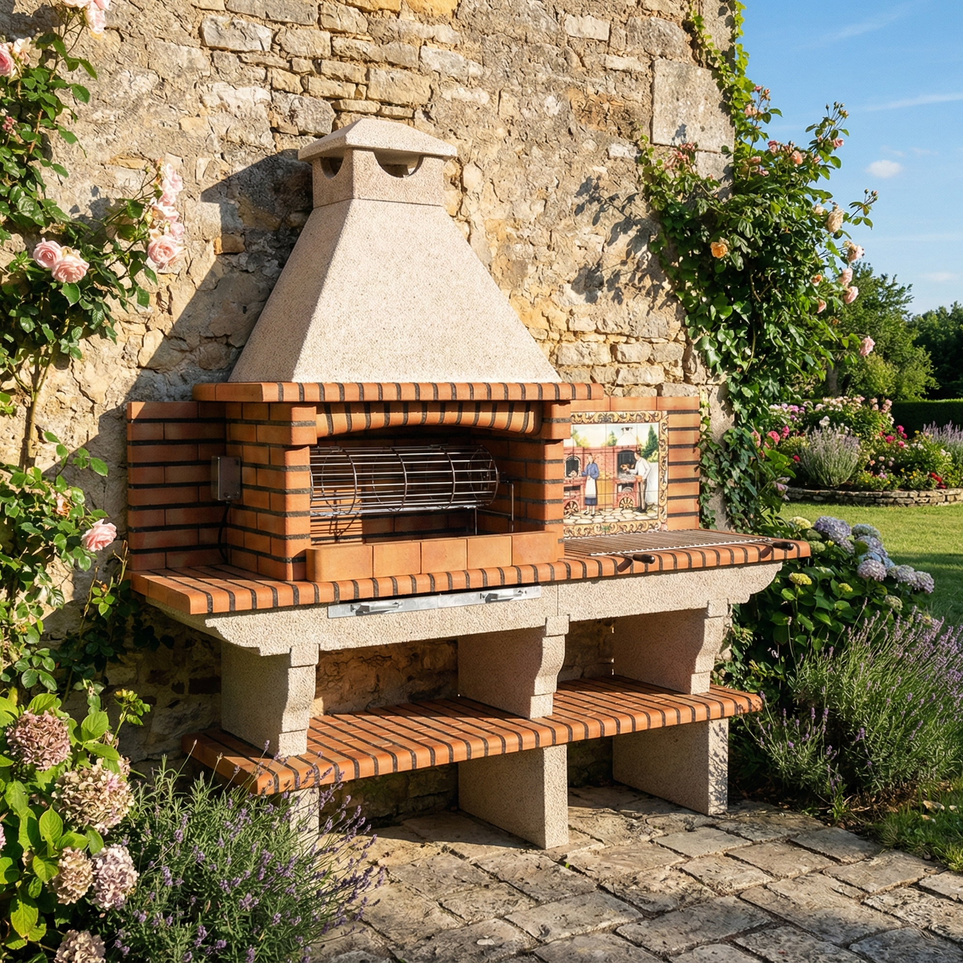 Spanferkel-Grillrost Edelstahl + Elektromotor (für Terracotto/Rustika/Nexa/Inoxa Grills)