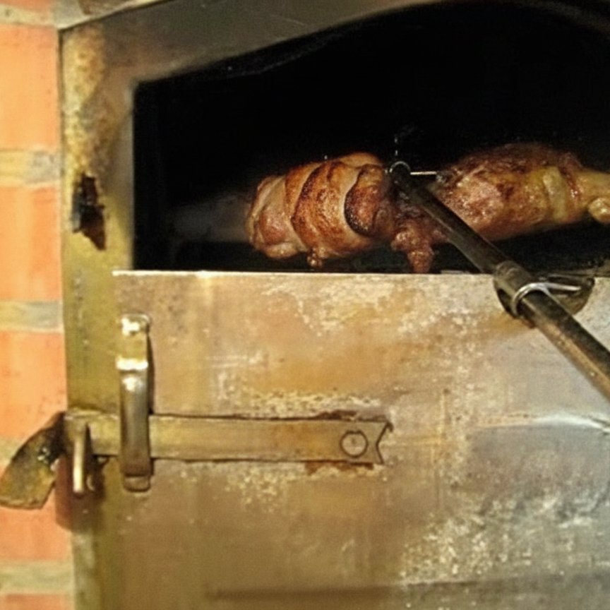Drehspieß für Holzbackofen – 90/100/110/120 cm (Einzelkauf oder mit Ofen)