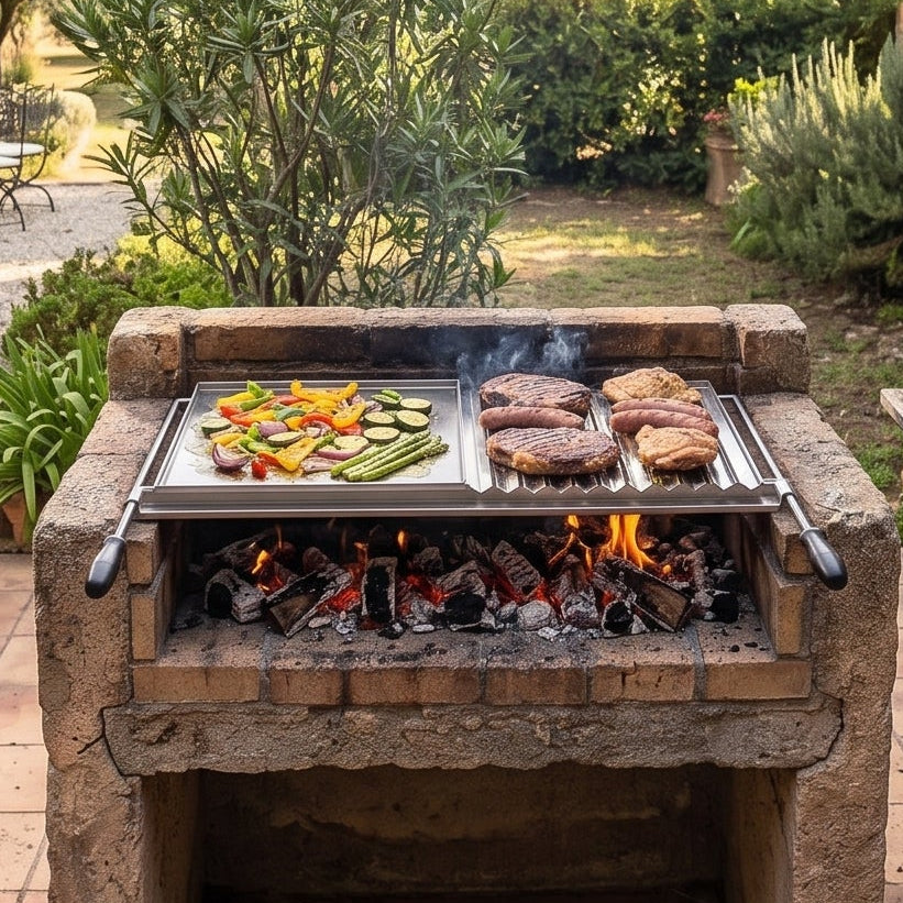 Stainless Steel Plancha Grill – Cooking Plate for Barbecue (60×38 to 100×60 cm)