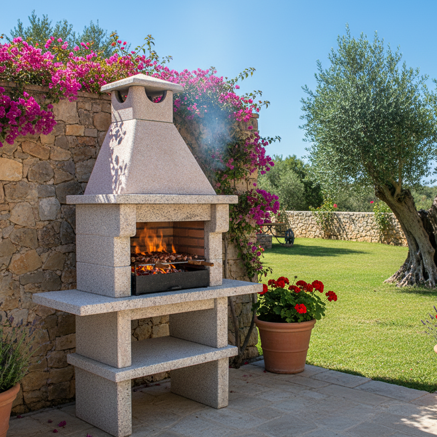 Pietra 051 – Granit-Grill 60 cm mit feuerfester Brennkammer