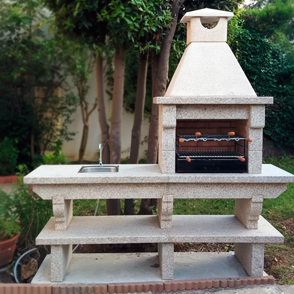 Pietra 042 – Granit-Grill 60 cm mit Arbeitsplatte (Spüle optional)