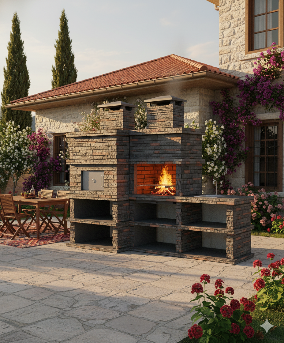 🔥 Barbecue Rocca Four 464 – Mit Holzofen & Seitenwaschbecken