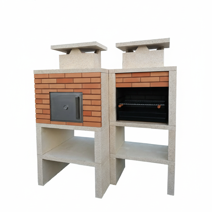 Nexa 612 – Grill und Ofen Ø75 cm – Grillrost 60×40 cm (graue Ziegel optional)