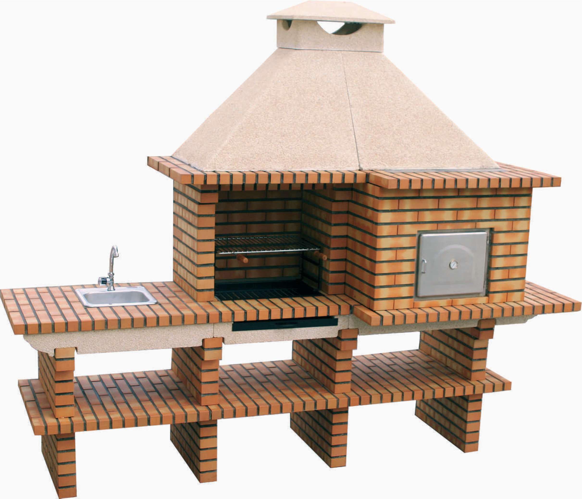 TerraCotto 145 – Ziegelgrill mit Backofen & Spüle