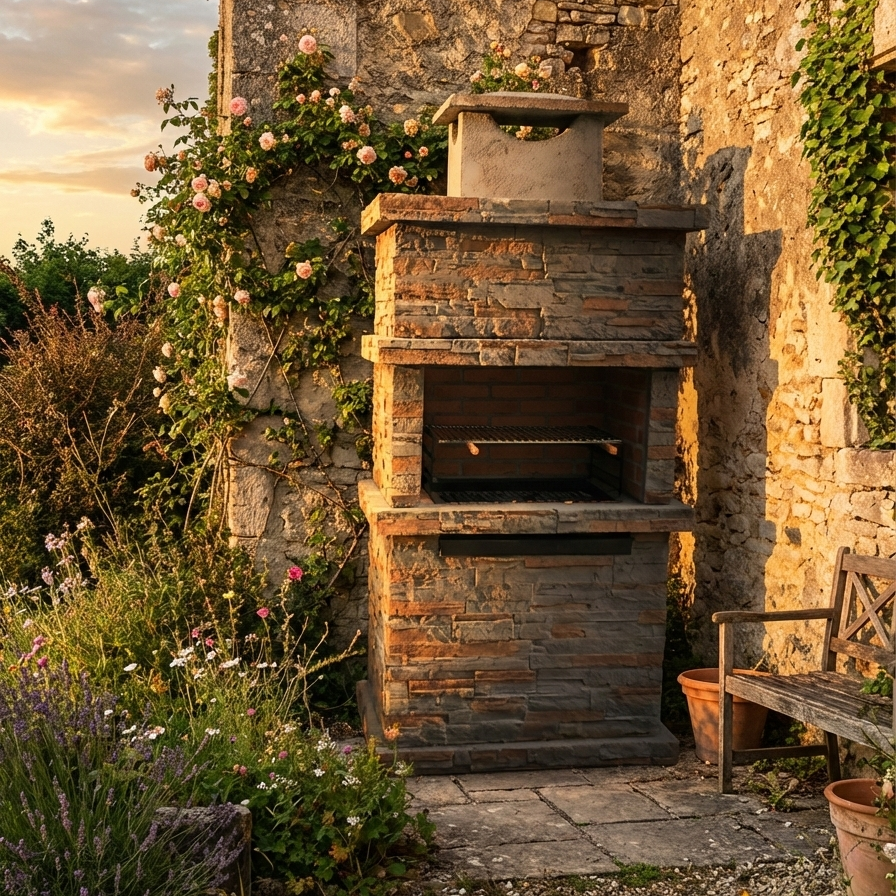 Grill aus rekonstituiertem Stein Rocca 470 – Massives Design & mediterrane Rustikalität
