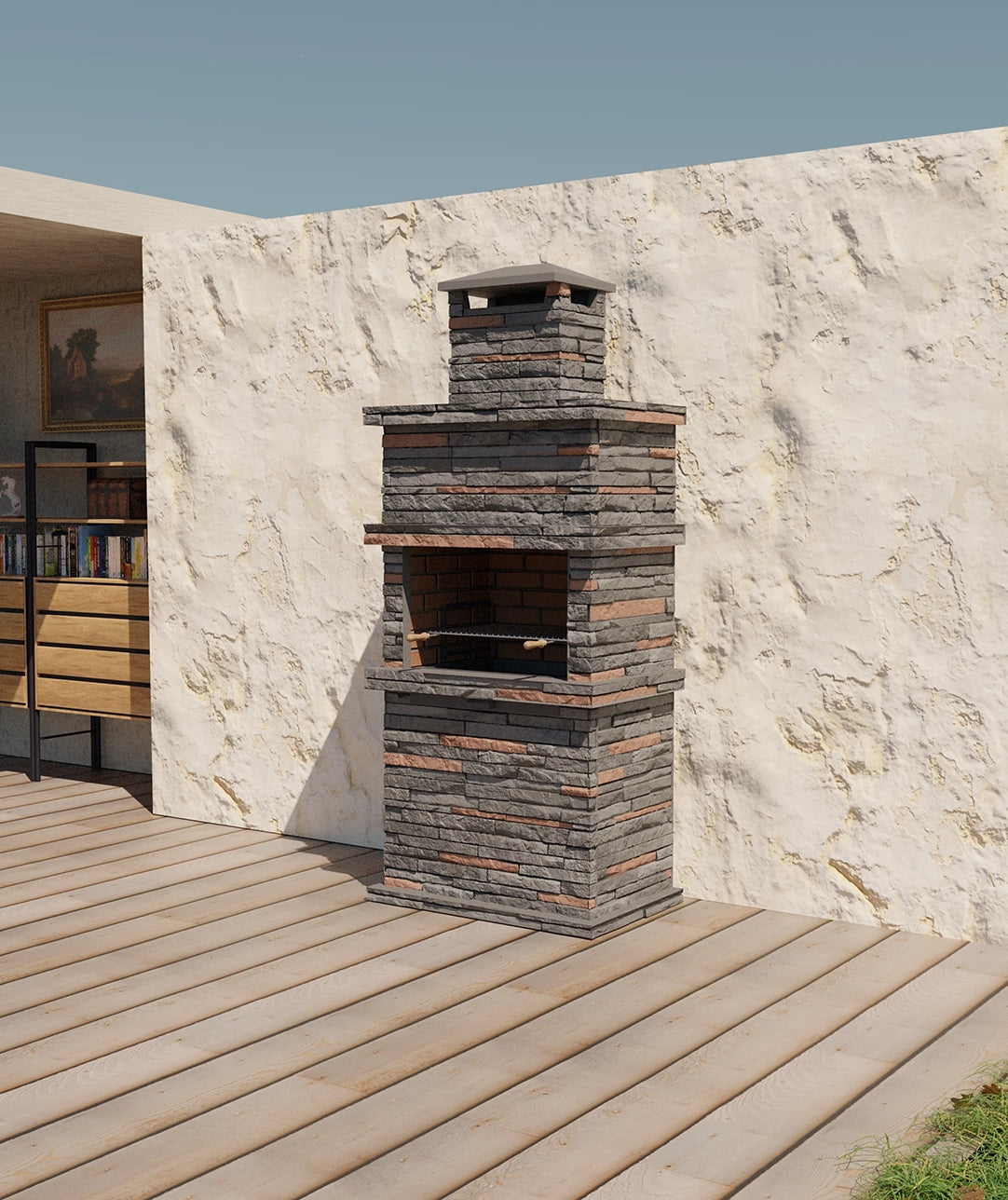 Grill aus rekonstituiertem Stein Rocca 470 – Massives Design & mediterrane Rustikalität