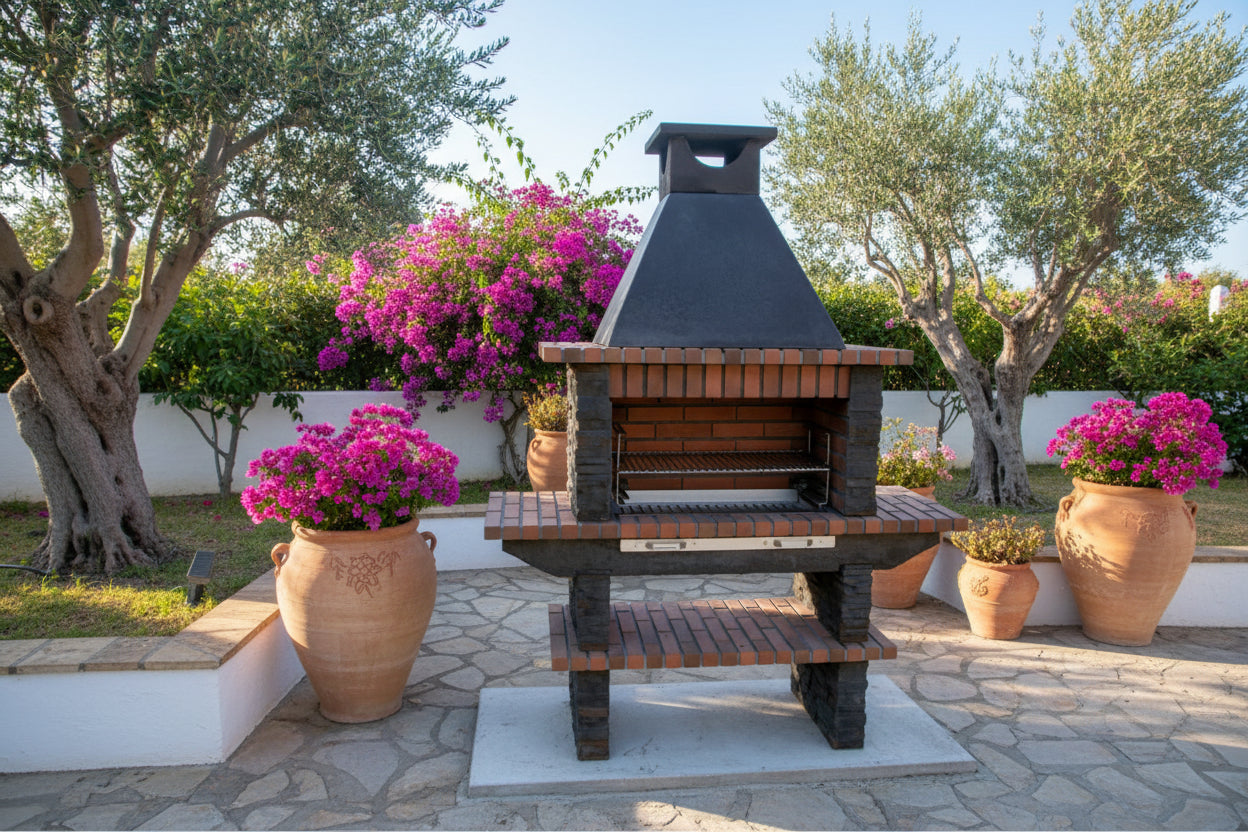 Basalto 280 Grill mit Kunststein – 80 cm Grillrost, Seitenablagen