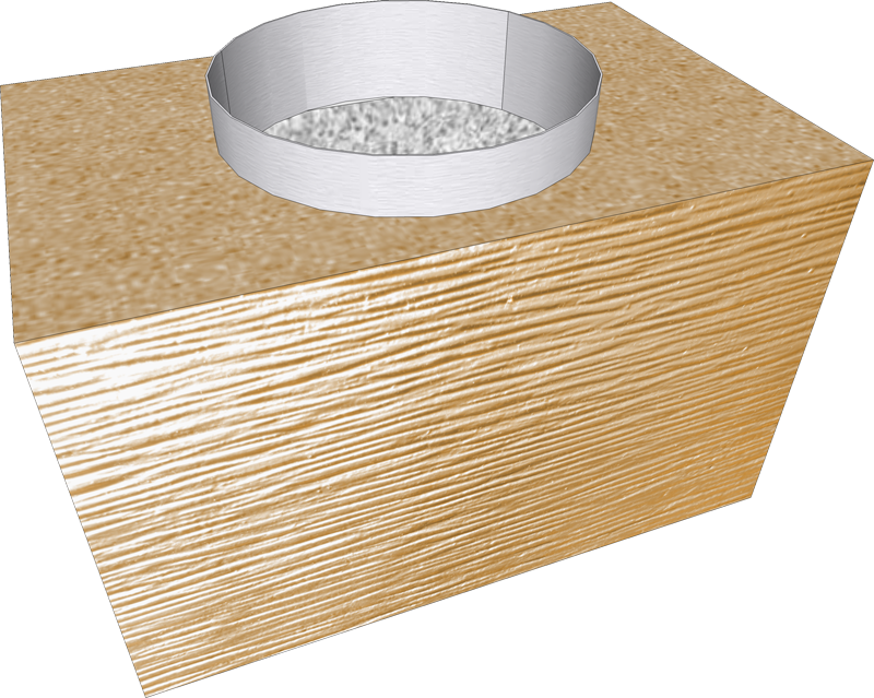 Modulschornstein Linea 40×25×25 cm – Rundanschluss Ø 200 mm (Rohr 20 cm)