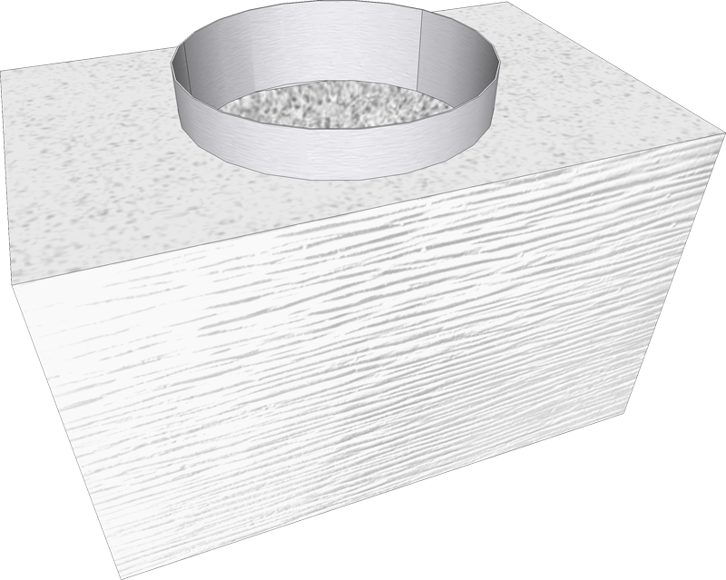 Modulschornstein Linea 40×25×25 cm – Rundanschluss Ø 200 mm (Rohr 20 cm)