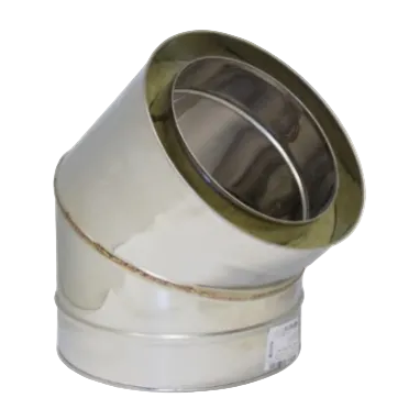 Schornsteinknie 45° Edelstahl – Ø140 (Standard) oder Ø190 (isoliert)