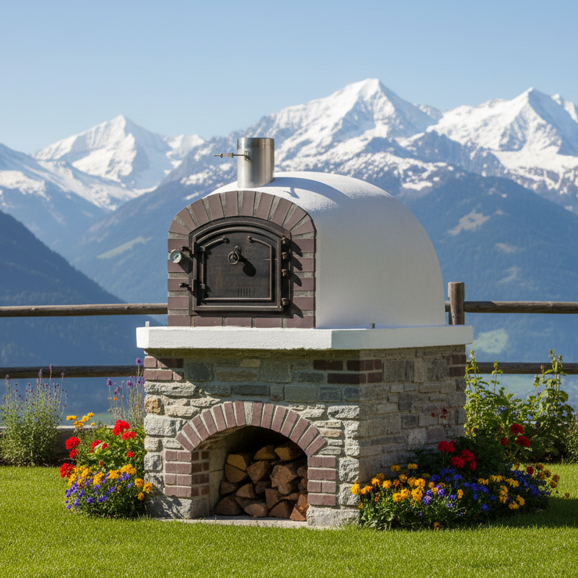 BRACIARO 90 cm Holzofen – Pizzaofen & Drehspieß