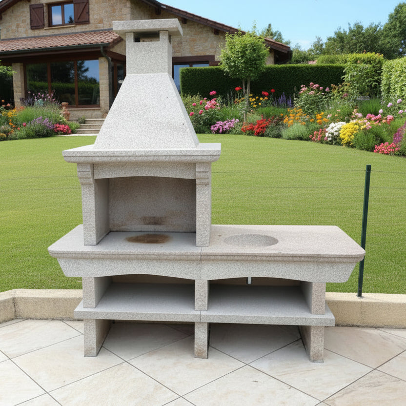 Granito 10 – Outdoor-Küche aus Granit mit Spülbecken und 70 cm Grill