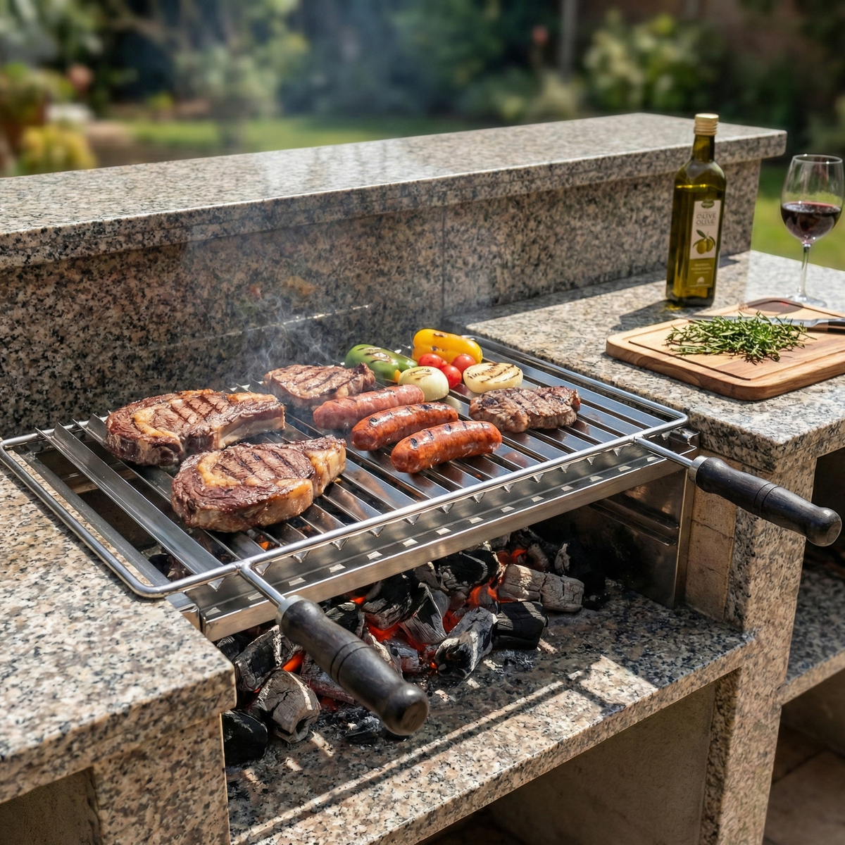 Argentinischer Grill Edelstahl Granito 70 cm