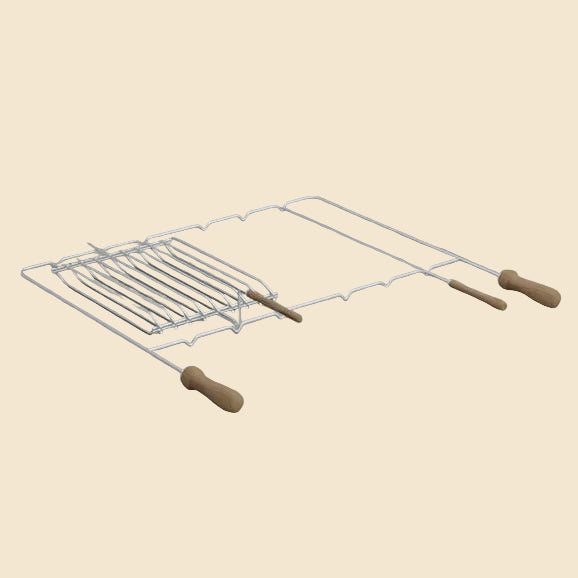 Doppelter Grillrost Holzgriffe – Fisch & Grillgut – Stahl oder Edelstahl (Brava/Rivieira/Rocca/Urban)
