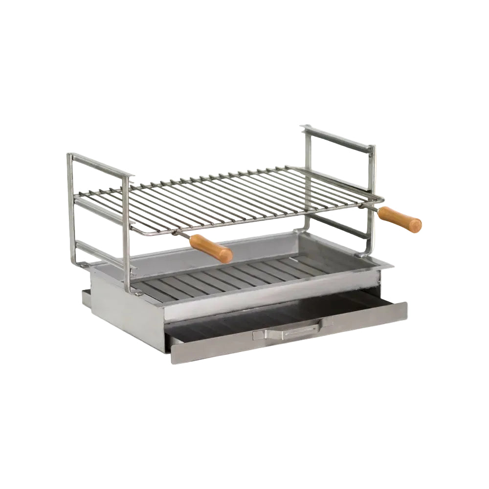 Einbaugrill aus Edelstahl – 60x38 / 70x38 / 80x38 – Mit Rost & Schublade (Kostenloser Versand)