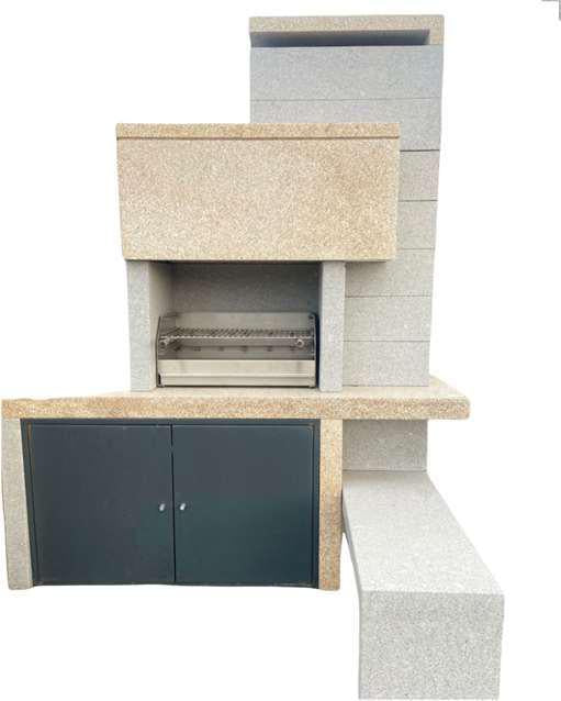 Granito 51 – Moderne Outdoor-Küche aus Granit mit 70 cm Grill und geschlossenem Stauraum