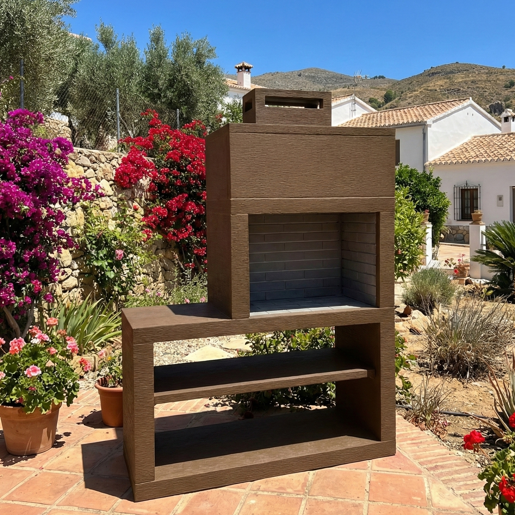 Linie 12 – Moderner Grill mit Seitenmodul (4 Farben) – inkl. 60 cm Edelstahlrost