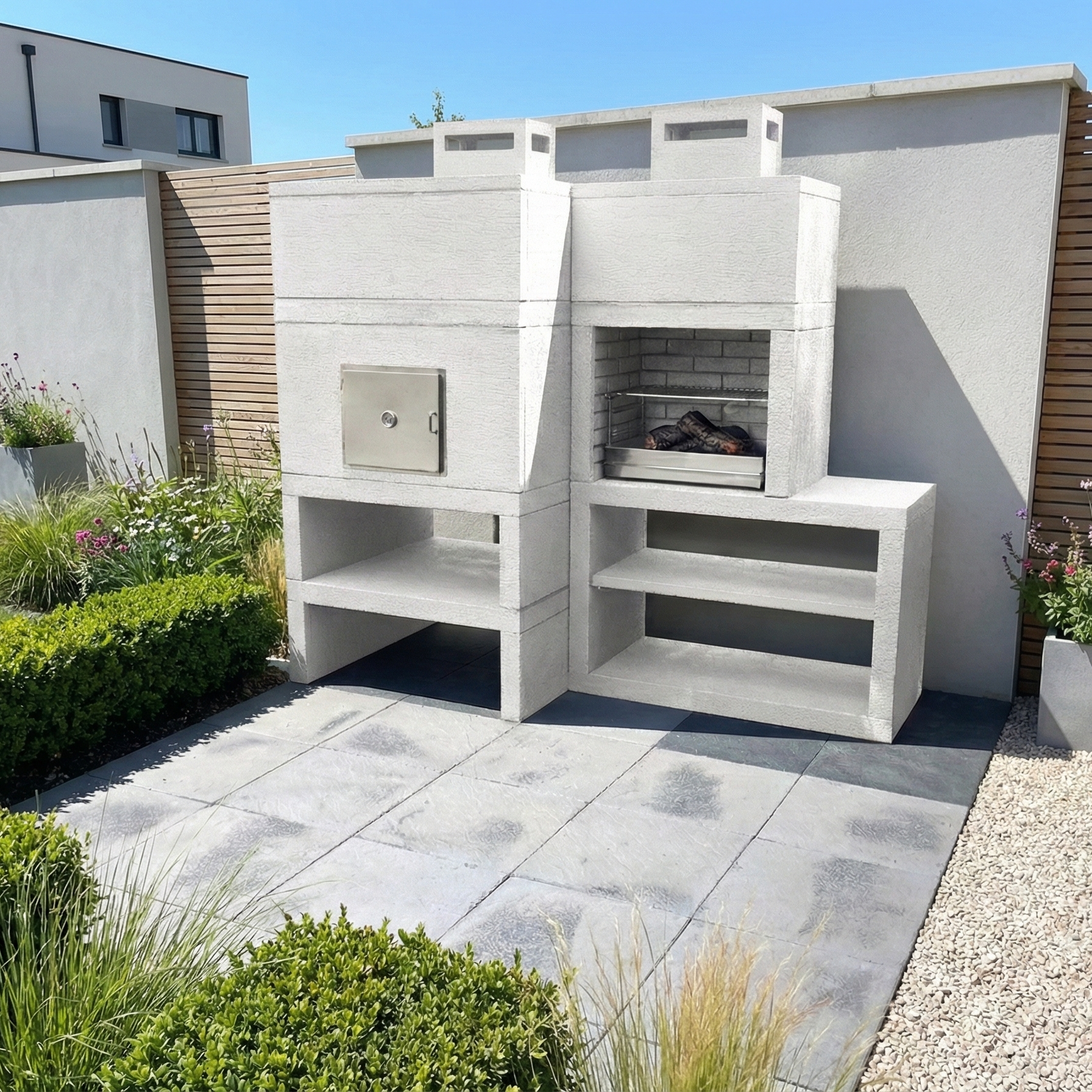 Linie 12F – Moderner modularer Grill mit Ofen Ø80 & Grillrost 60 cm