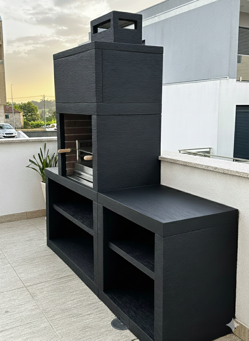 Linie 30 – Moderne Outdoor-Küche 200 cm (austauschbare Module) – 60 cm Grill aus Edelstahl, Spüle optional