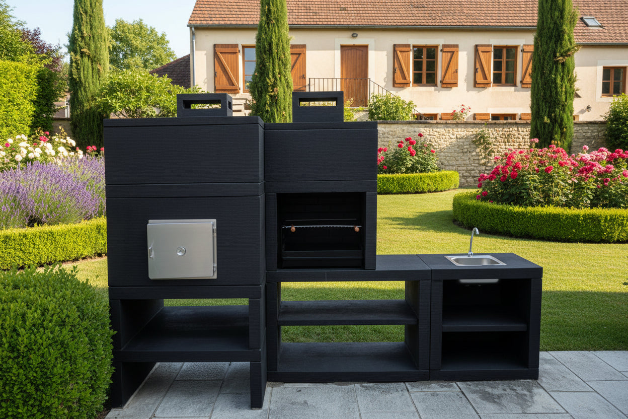 Linie 30F – Modulare Außenküche mit 80 cm Backofen, 60 cm Grill & Spülmodul (optional)