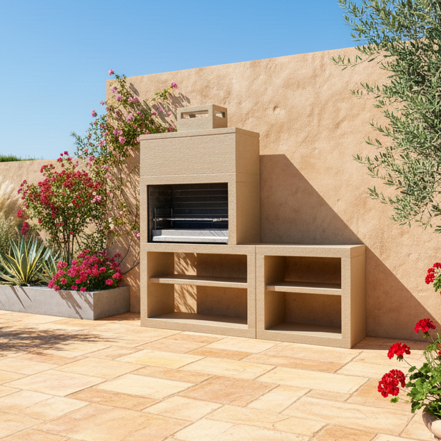 Linie 35 – Moderne Außenküche 200 cm (austauschbare Module) – 80 cm Stahlgrill, Spüle optional