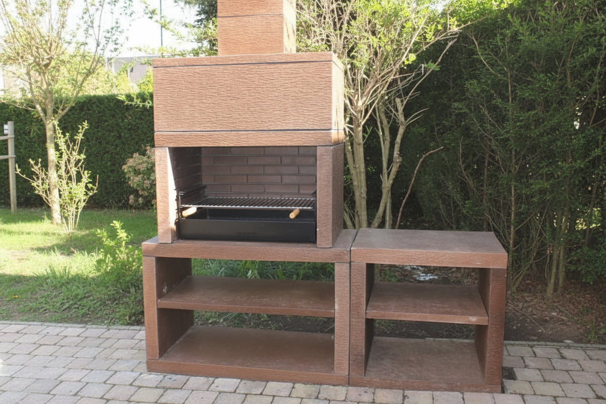 Linie 35 – Moderne Außenküche 200 cm (austauschbare Module) – 80 cm Stahlgrill, Spüle optional