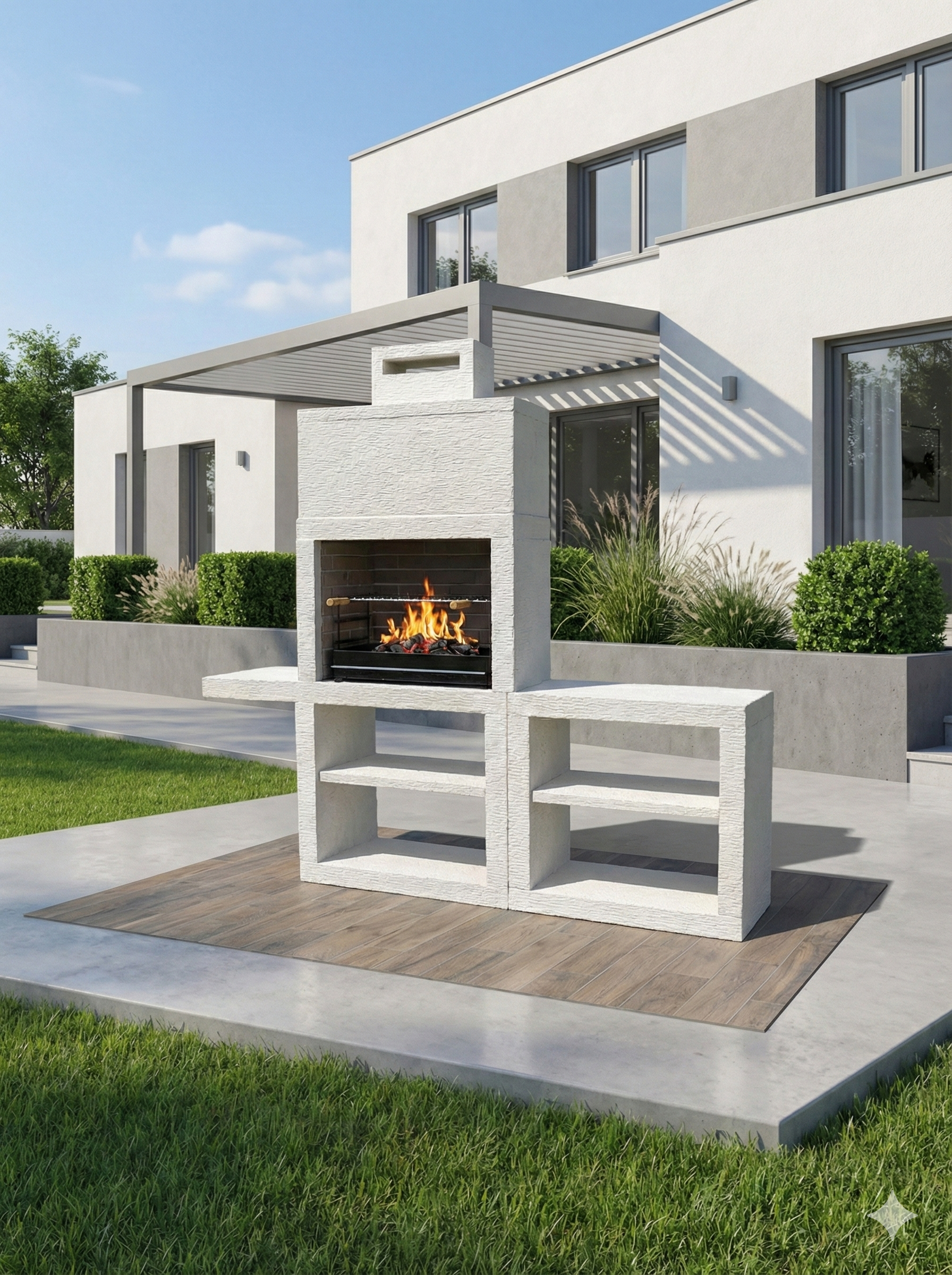 Linie 45 – Moderne Außenküche 200 cm (austauschbare Module) – 60 cm Stahlgrill, Spüle optional