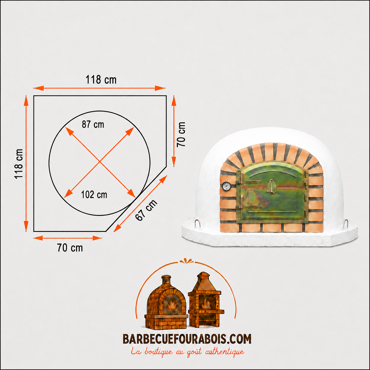 Maestro 120 cm Holzofen – Hochwertiger Pizza- und Drehspießofen