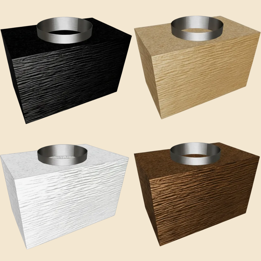 Modulschornstein Linea 40×25×25 cm – Rundanschluss Ø 200 mm (Rohr 20 cm)