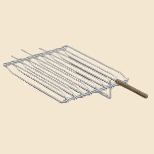 Doppelter Grillrost Holzgriffe – Fisch & Grillgut – Stahl oder Edelstahl (Brava/Rivieira/Rocca/Urban)