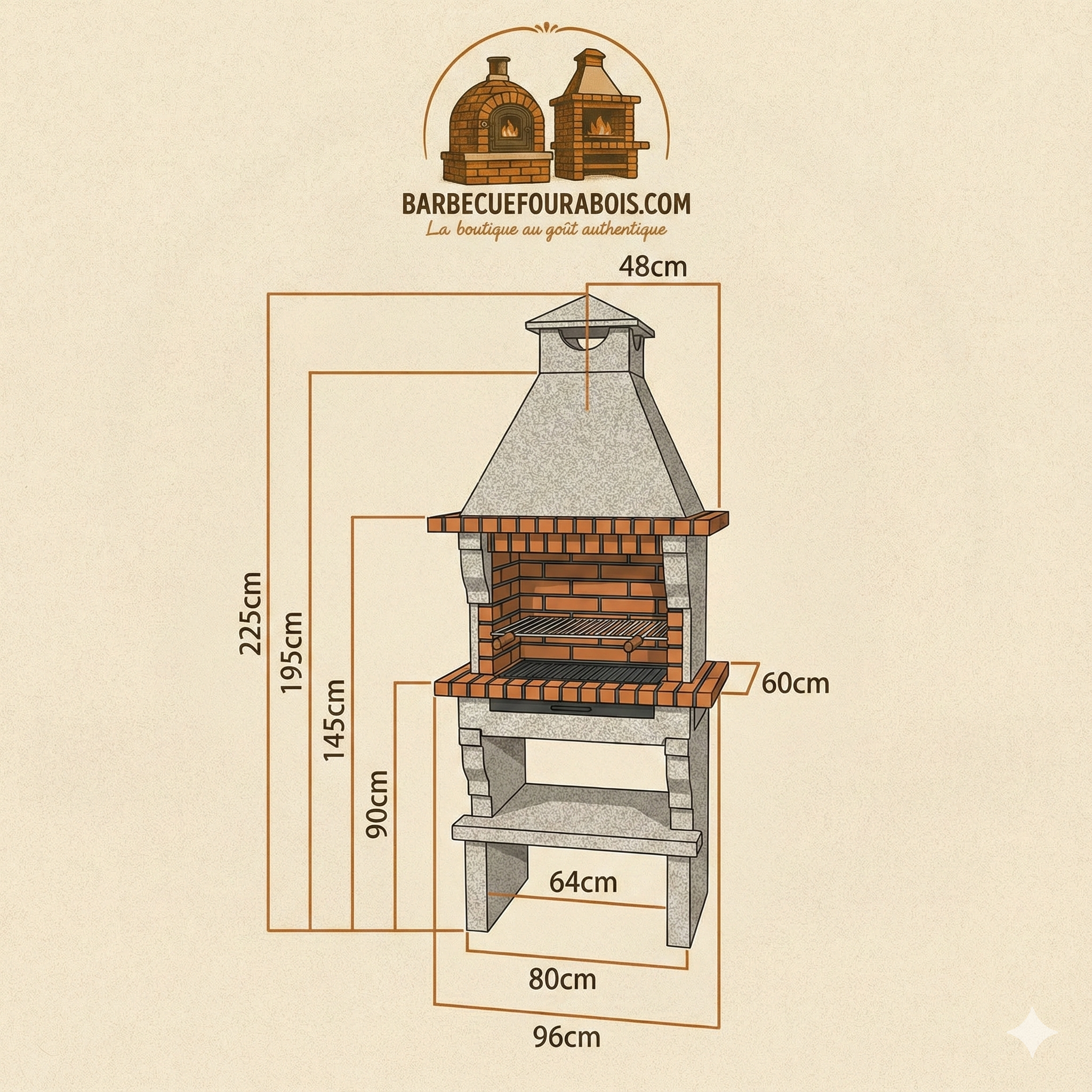 TerraCotto 101 Brick Barbecue – Compact & Traditional