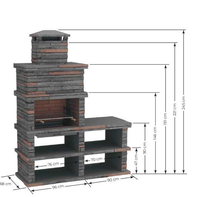 Rocca 461 Grill – Kunststein mit Seitenmodul