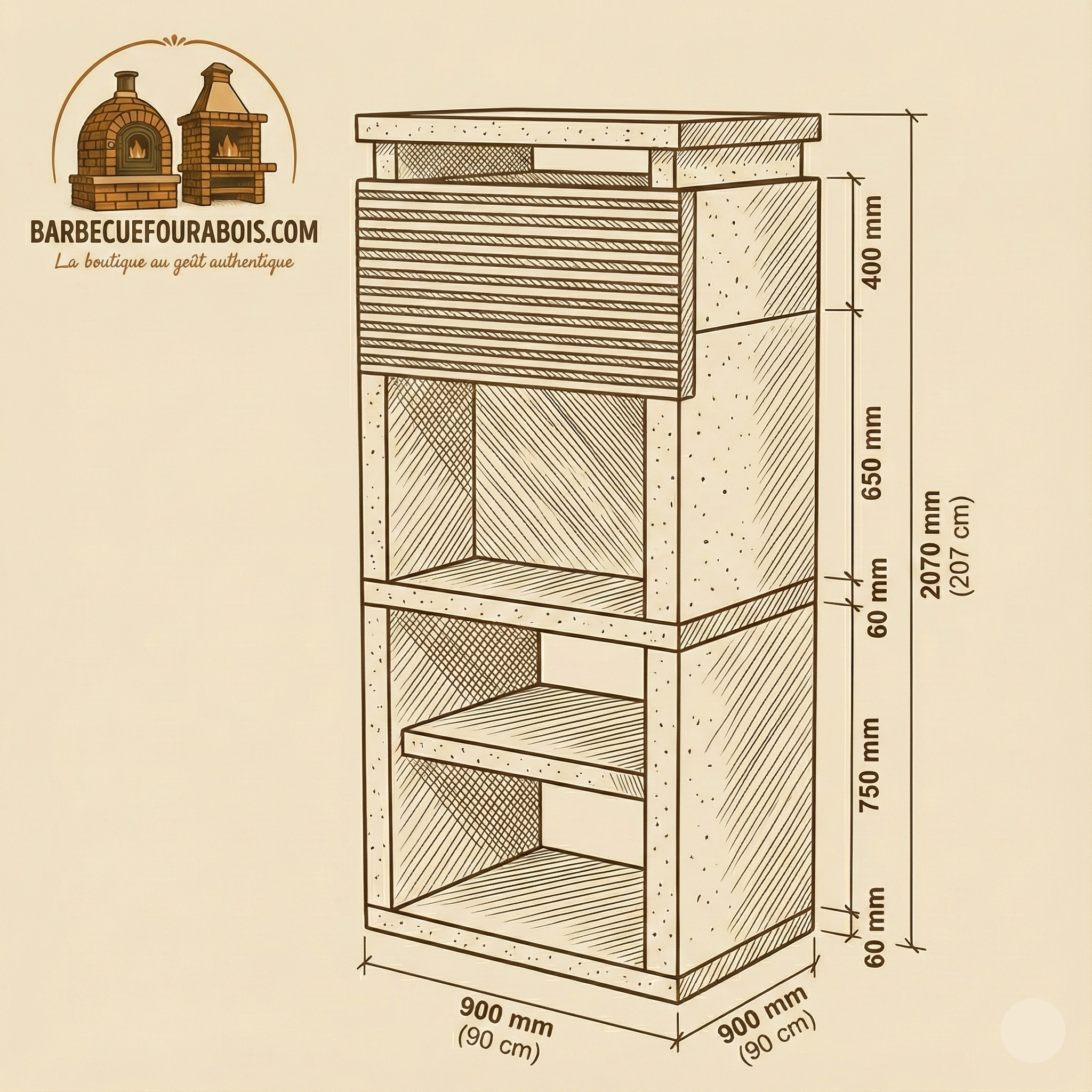 Granito 82 – Moderner Granitgrill 90×60×230 cm