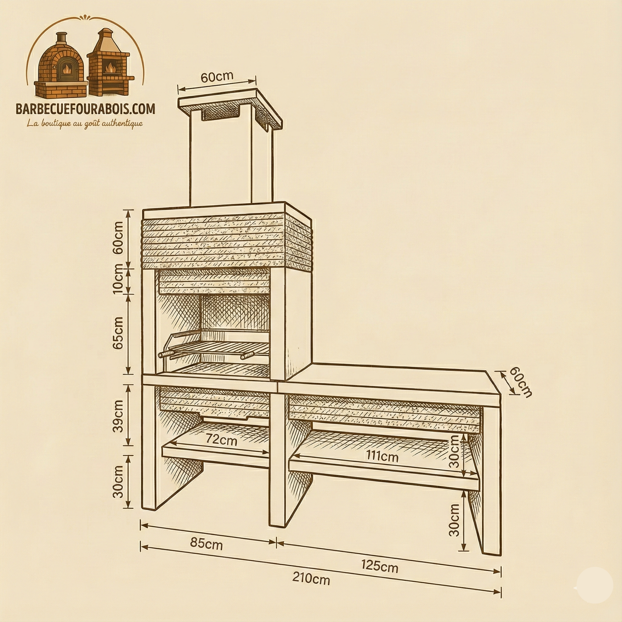 Granito 24 – Granit-Außenküche mit Spülbecken und 70 cm Grill
