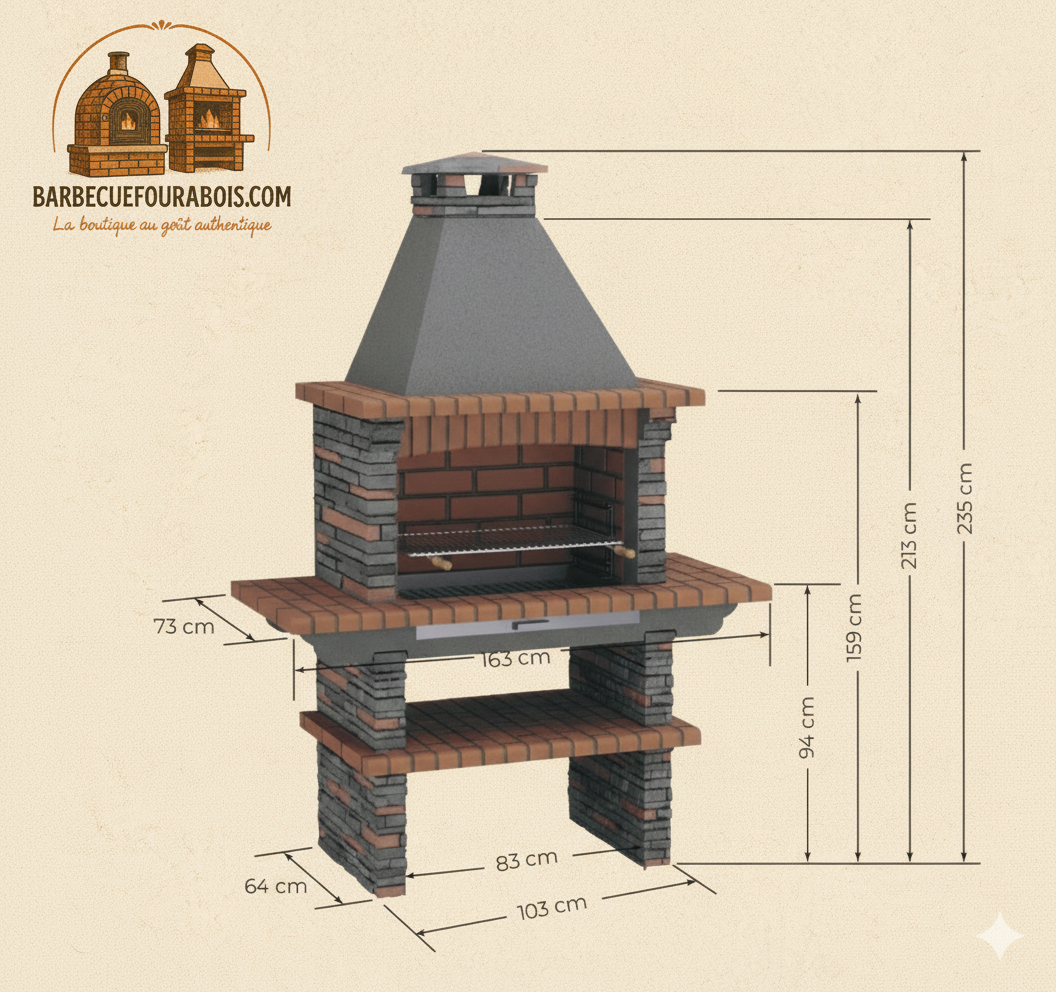 Riviera XL Stein-Grill – Modell 421 | Große Feuerstelle 83 cm