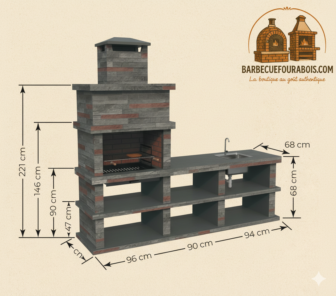 Rocca 461 Grill – Kunststein mit Seitenmodul