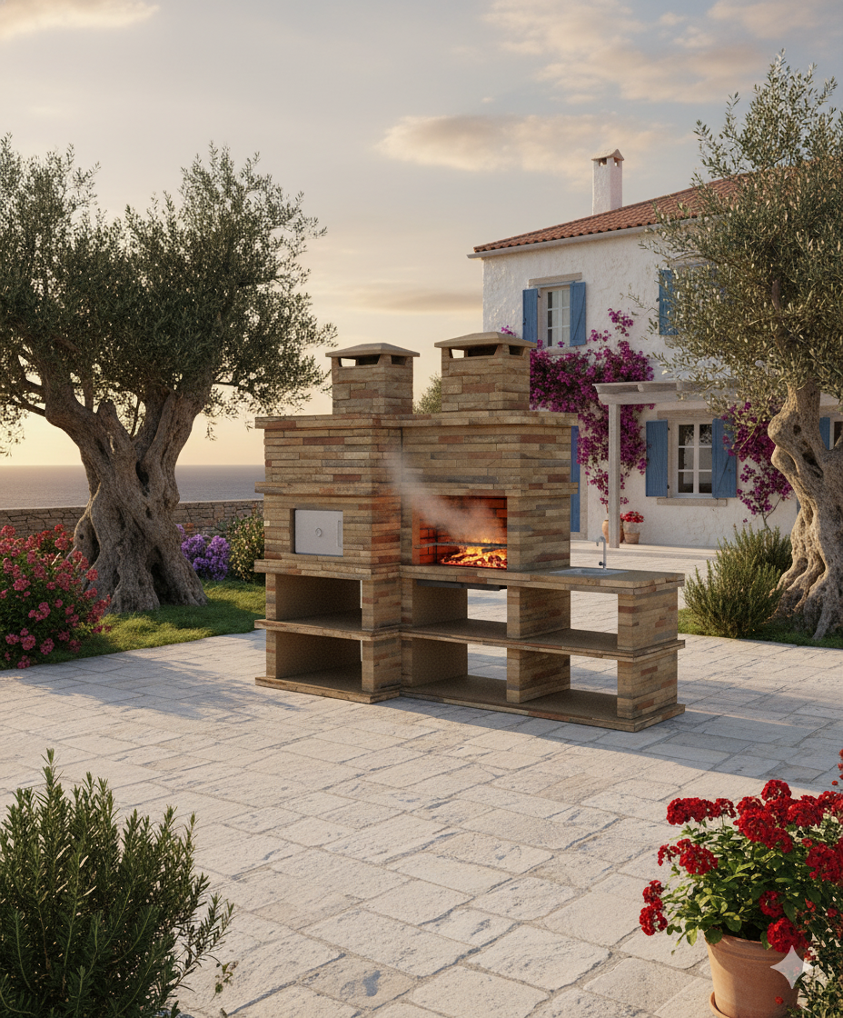🔥 Barbecue Rocca Four 464 – Mit Holzofen & Seitenwaschbecken