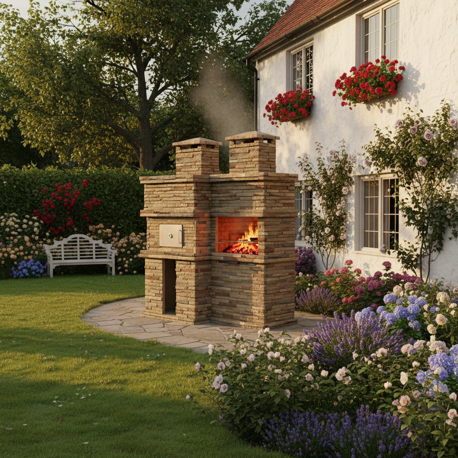 Rocca Four 473 – Stein-Grill mit integriertem Holzofen