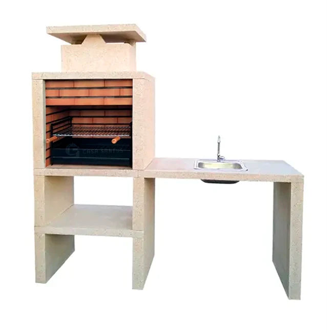Nexa 609 – Modern barbecue with sink (side selectable) & 60×40 grill (stainless steel optional)