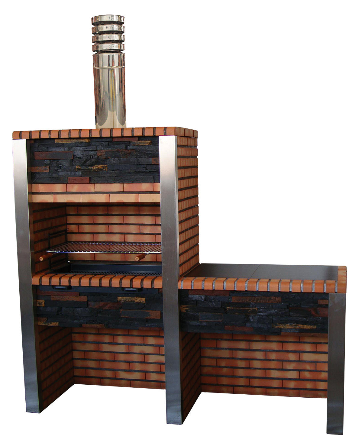 Inoxa 304 – Luxuriöser Grill aus Kunststein mit Arbeitsplatte – Grillrost 80×38