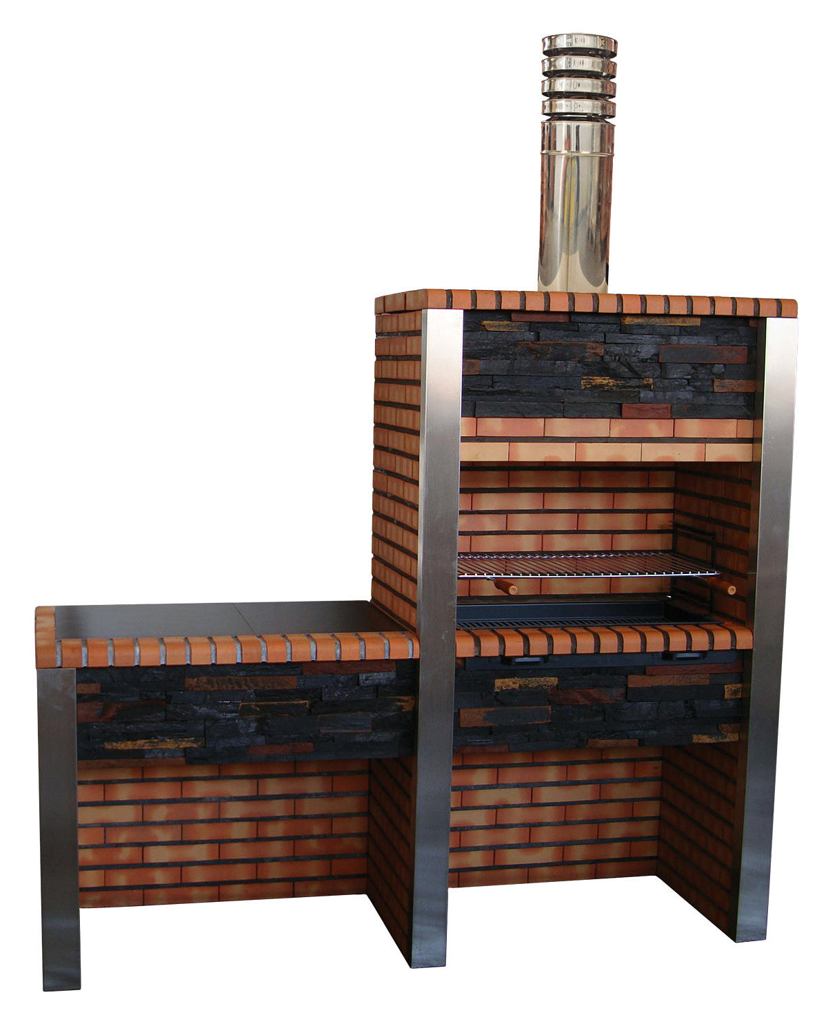 Inoxa 304 – Luxuriöser Grill aus Kunststein mit Arbeitsplatte – Grillrost 80×38