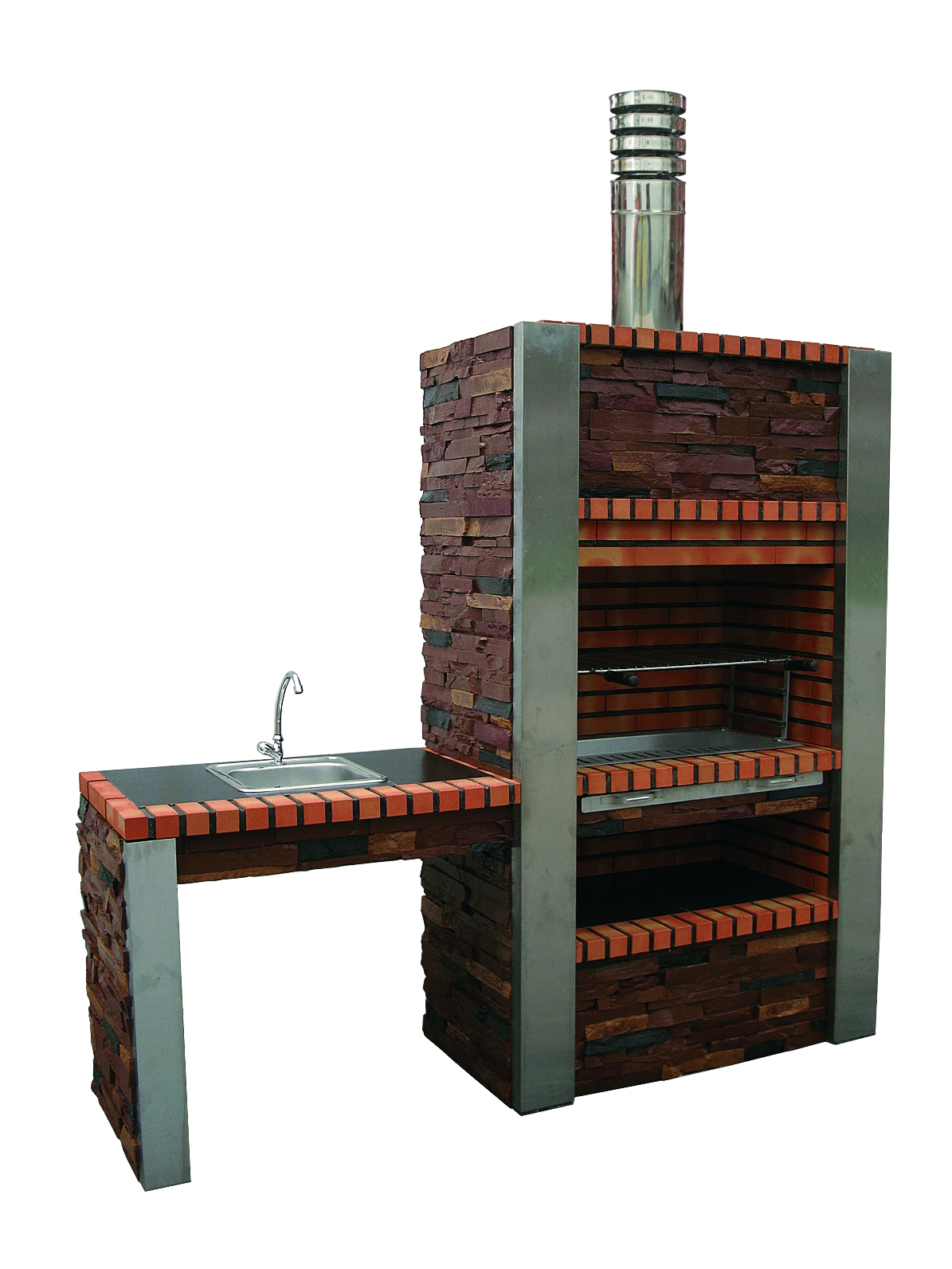 Inoxa 402 – Luxury reconstituted stone barbecue with worktop (sink + faucet optional)