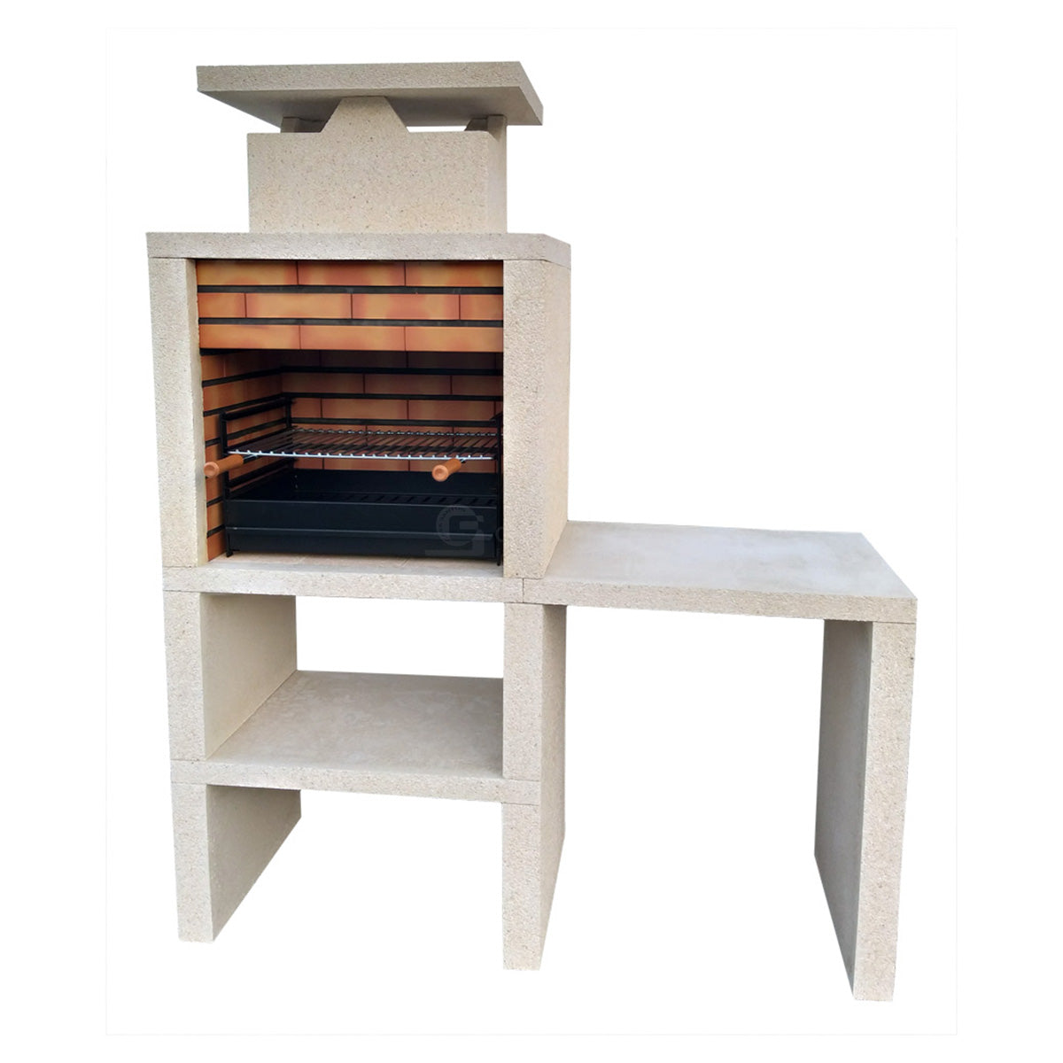 Nexa 607 – Moderner Grill mit wendbarer Arbeitsplatte, Grillrost 60×40 (graue Ziegel optional)