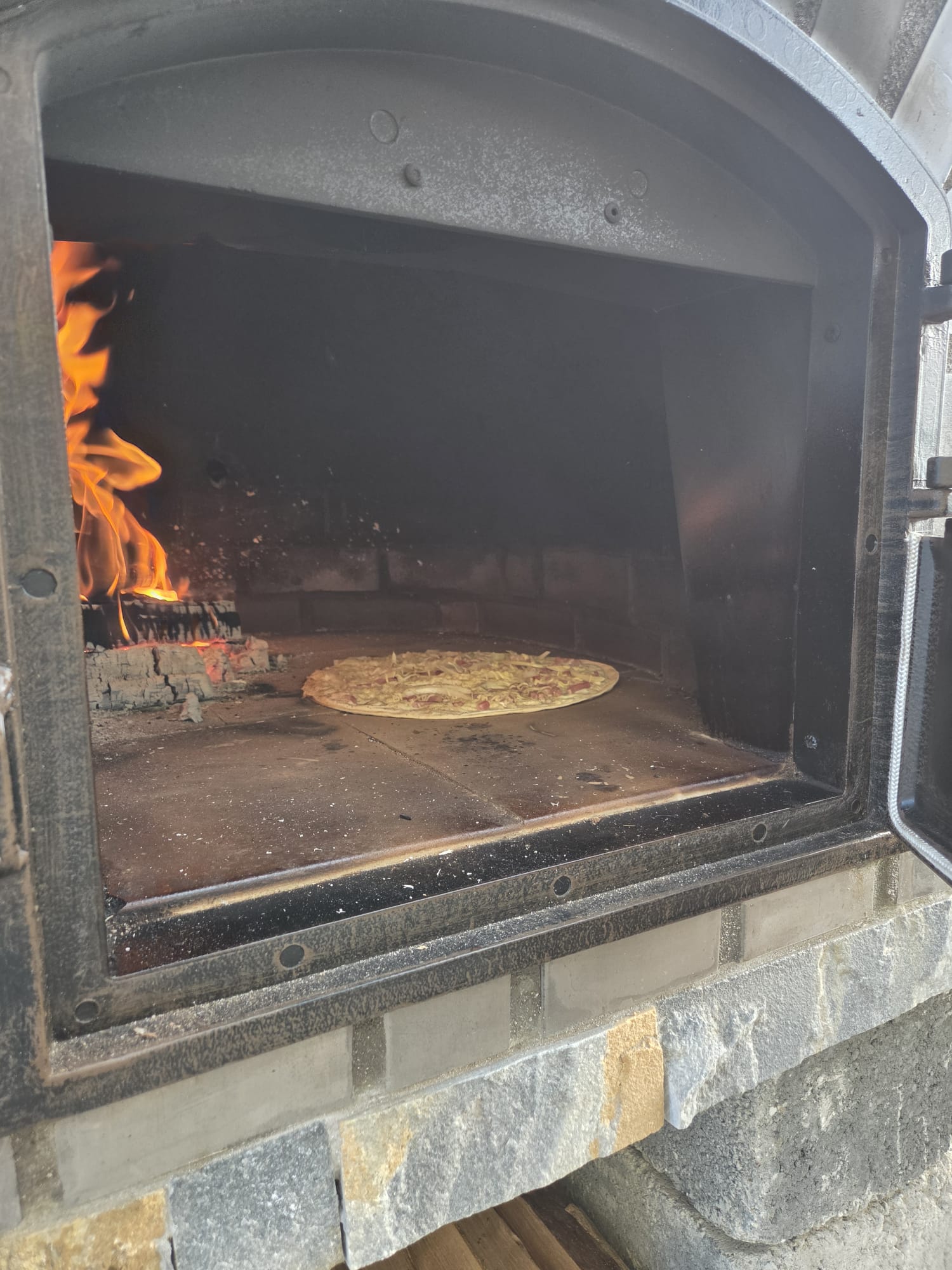 PIETRANO 100 cm Holzofen – Ziegel &amp; Naturstein