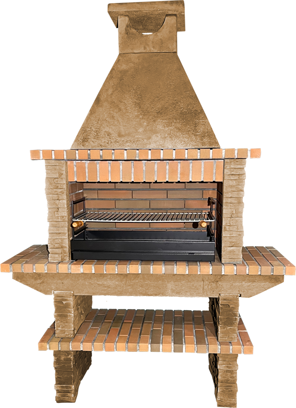 Basalto 280 Grill mit Kunststein – 80 cm Grillrost, Seitenablagen