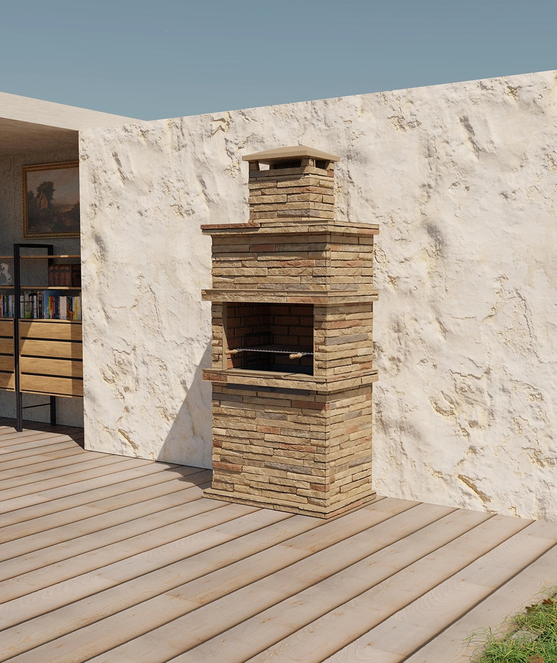 Grill aus rekonstituiertem Stein Rocca 470 – Massives Design & mediterrane Rustikalität
